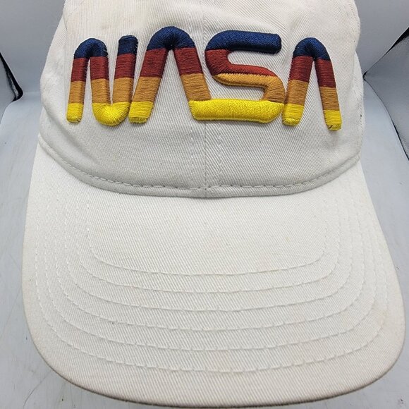 NASA Embroidered Logo White Hat Cap By Mad Engine Casual Lightweight Adjustable - Picture 6 of 9